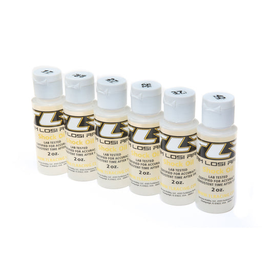 LOSI TLR 74019 Silicone Shock Oil Six Pack (2oz) (17.5, 22.5, 27.5, 32.5, 37.5, 42.5wt)