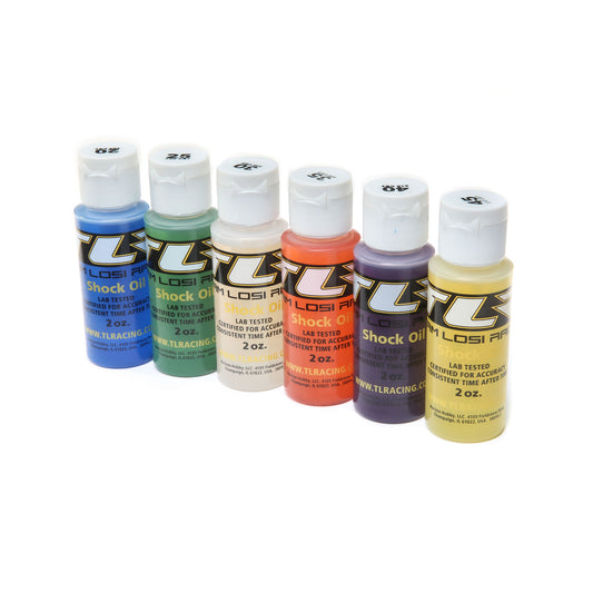 LOSI TLR 74020 Silicone Shock Oil Six Pack (20, 25, 30, 35, 40, 45wt) (2oz)