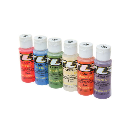 LOSI TLR 74021 Silicone Shock Oil Six Pack (50, 60, 70, 80, 90, 100wt) (2oz)
