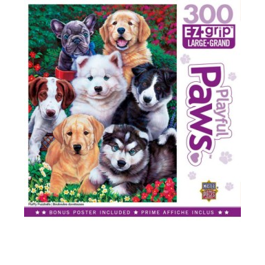 Masterpieces Puzzles 31920 Fluffy Fuzzballs Dogs EzGrip Puzzle (300pc)