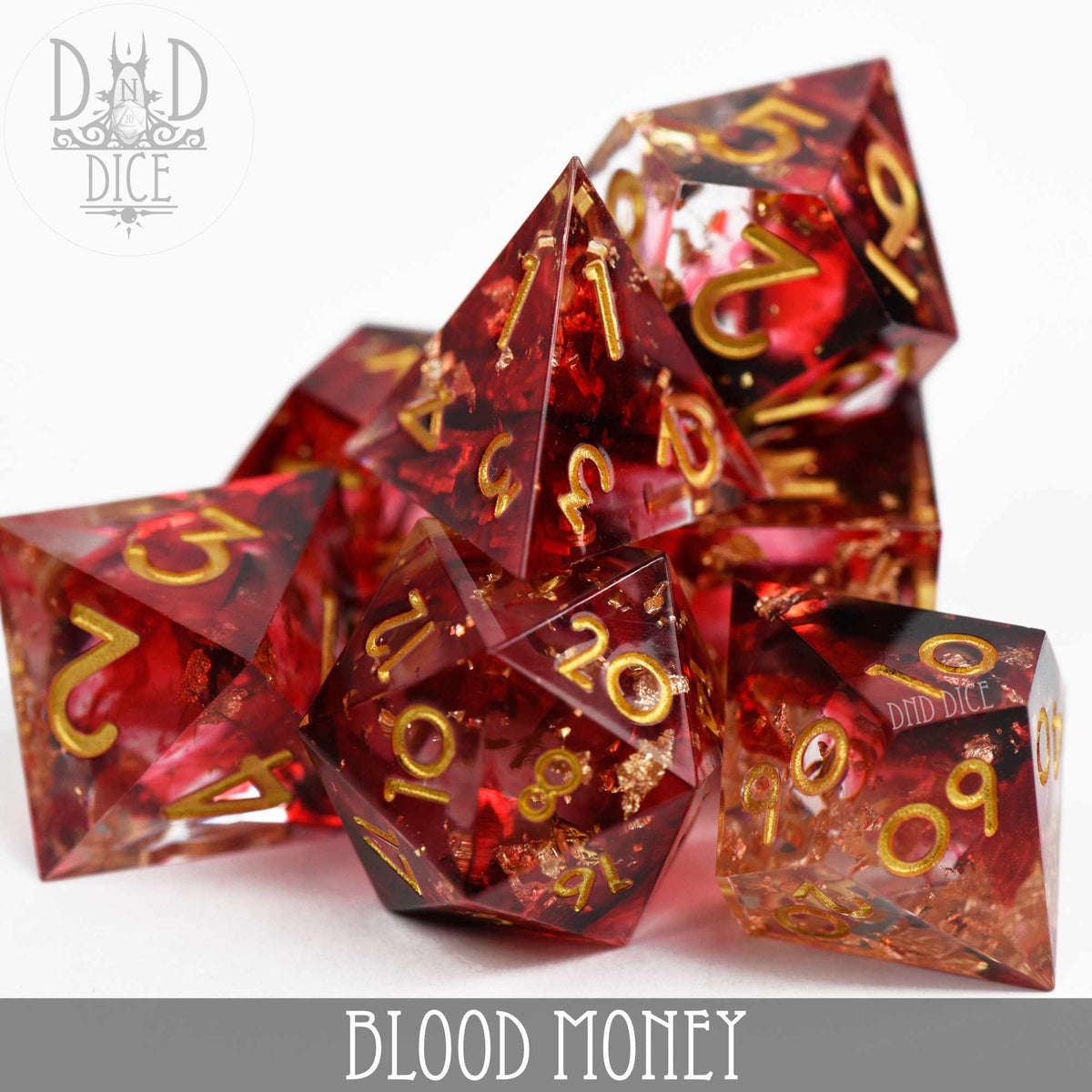 DND Dice HM07REDCASH Blood Money (Handmade)