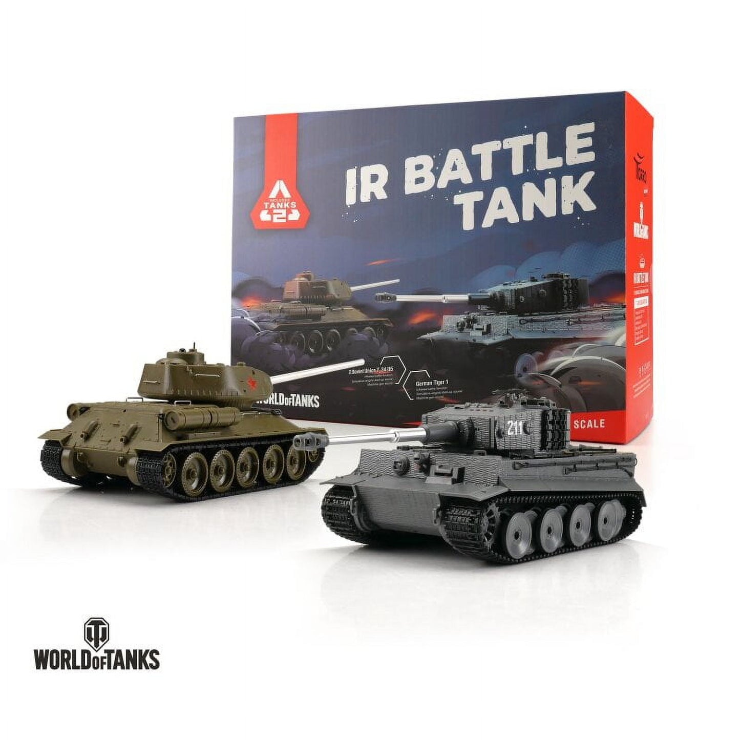 Torro World of Tanks 1/30 Scale IR Tiger I & T-34/85 RC Battle Tank Set