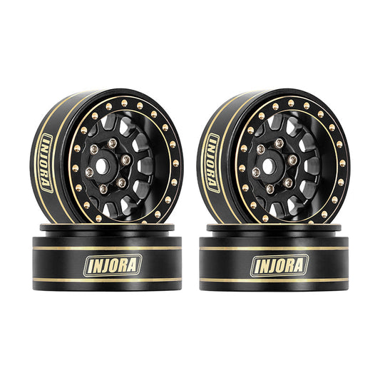 Injora YQW-1101BK 1.0 Plus Brass -3.75mm Offset Wheels for Micro Crawlers (W1101) Black