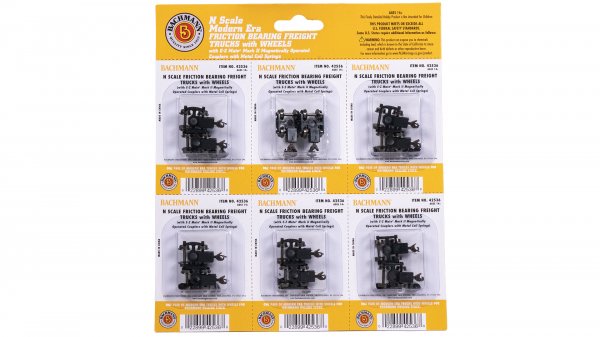 Bachmann 42536 N Friction Bearing Freight Trucks w/ Wheels (6)