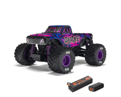 ARRMA 2137T3 1/16 QUAKE GROM Purple 4X4 RTR Brushed Monster Truck (Battery & Charger Included)