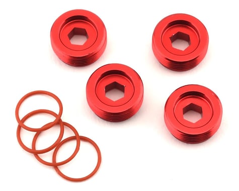 ARRMA 320467 Aluminum Front Hub Nut (Red) (4)