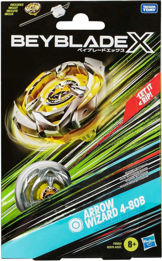 Hasbro G0175 F9582 Beyblade X Arrow Wizard 4-80B Starter Pack Set