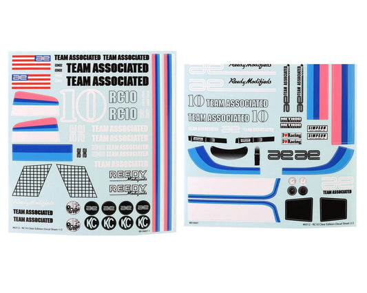 Associated 6312 RC10CC Decal Sheets