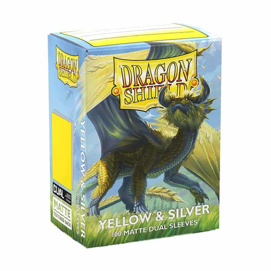 Arcane Tinmen 15071 Dragon Shield Sleeves: Matte Dual: Yellow & Silver (100ct)
