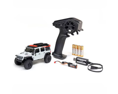 Axial 2261T2 1/30 SCX30 Jeep Wrangler JLU White 4X4 RTR Brushed Rock Crawler (Battery & Charger Included)