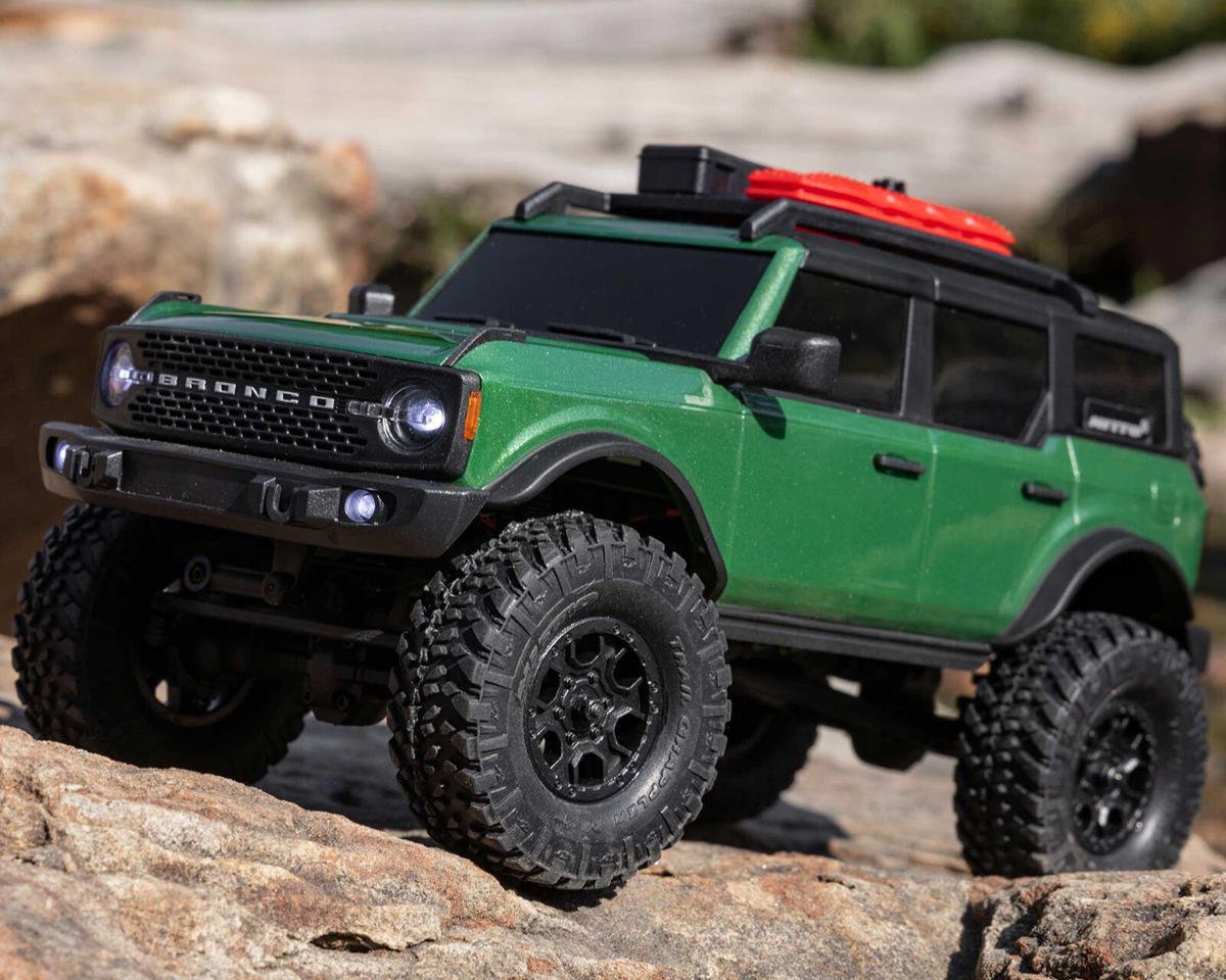 Axial 00006V2T5 1/24 SCX24 Ford Bronco 4X4 RTR Brushed Rock Crawler (Battery & Charger Included), Green