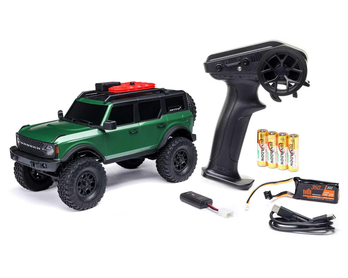 Axial 00006V2T5 1/24 SCX24 Ford Bronco 4X4 RTR Brushed Rock Crawler (Battery & Charger Included), Green