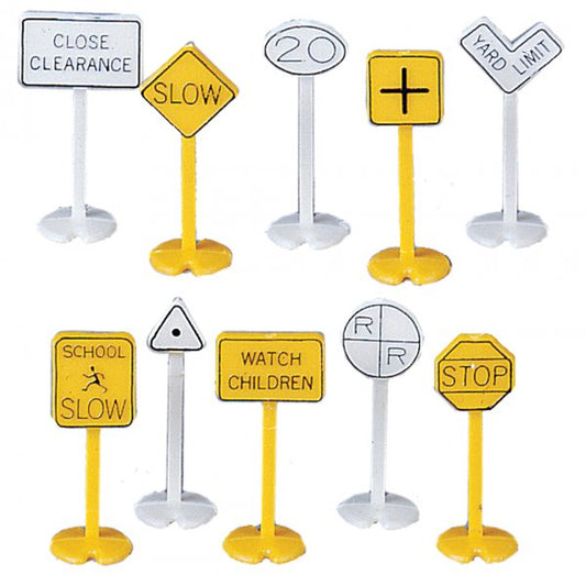 Bachmann 42204 HO Railroad & Street Signs (24)
