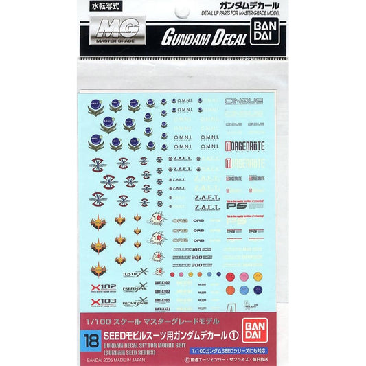 Bandai 2569882 Gundam Decal #018 - 1/100 "Gundam SEED"