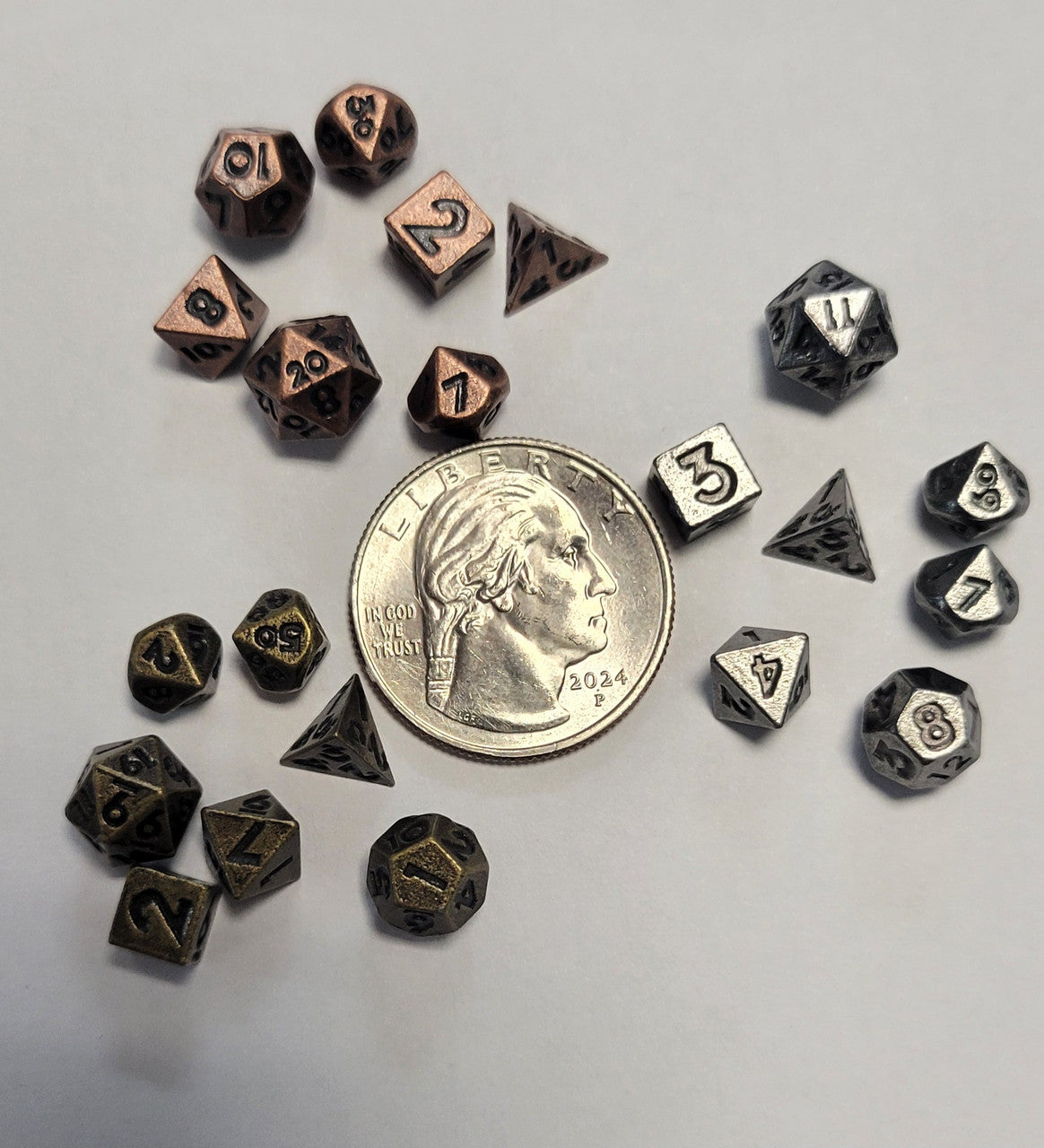 Gamerz Guard 3setsminidice 3 sets 21 piece Metal Mini Micro Dice 6mm D&D