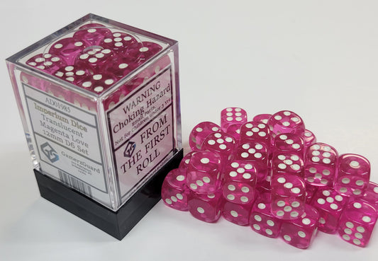 Gamerz Guard AD01985 Translucent Magenta Love Acrylic 12mm D6 Dice Set
