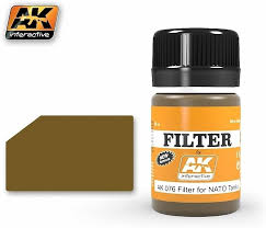 AK Interactive 76 FILTER FOR DARK BROWN FOR NATO AND GREEN
