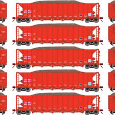Athearn 98493 HO RTR 5-Bay Rapid Discharge Hopper ITGX Red (5)
