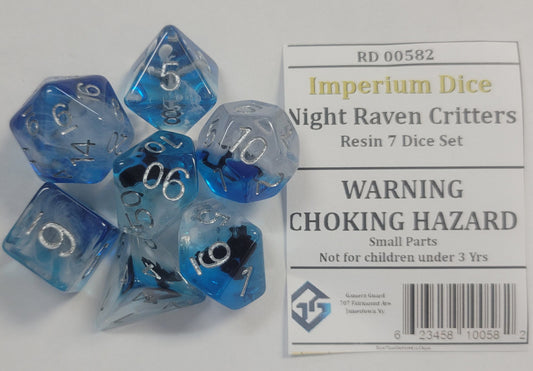 Gamerz Guard RD00582 Night Raven Critters Resin 7 Dice Set
