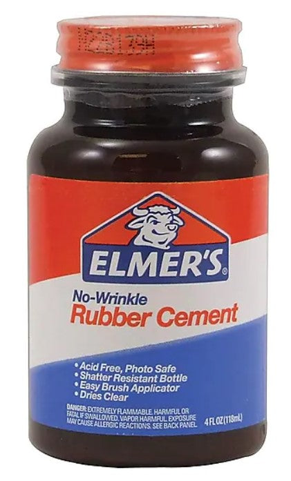 Elmer's Glue E904 No-Wrinkle Rubber Cement - 4 oz.