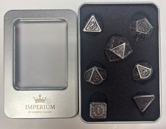 Gamerz Guard MD03477 Steampunk Steel Metal 7 Dice Set