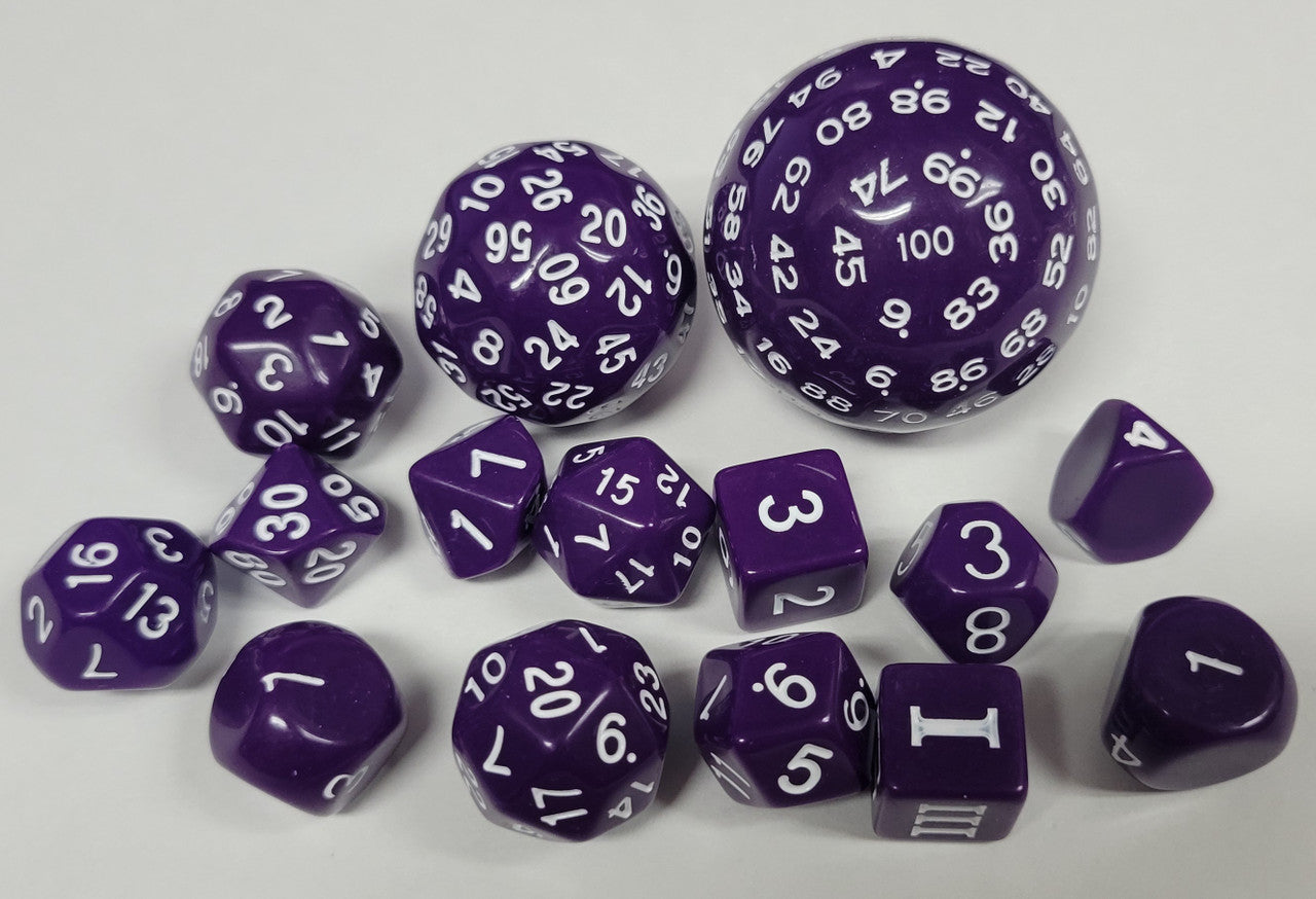 Gamerz Guard AD02371 All-In-One Purple 15 Piece Acrylic Dice Set D3-D100