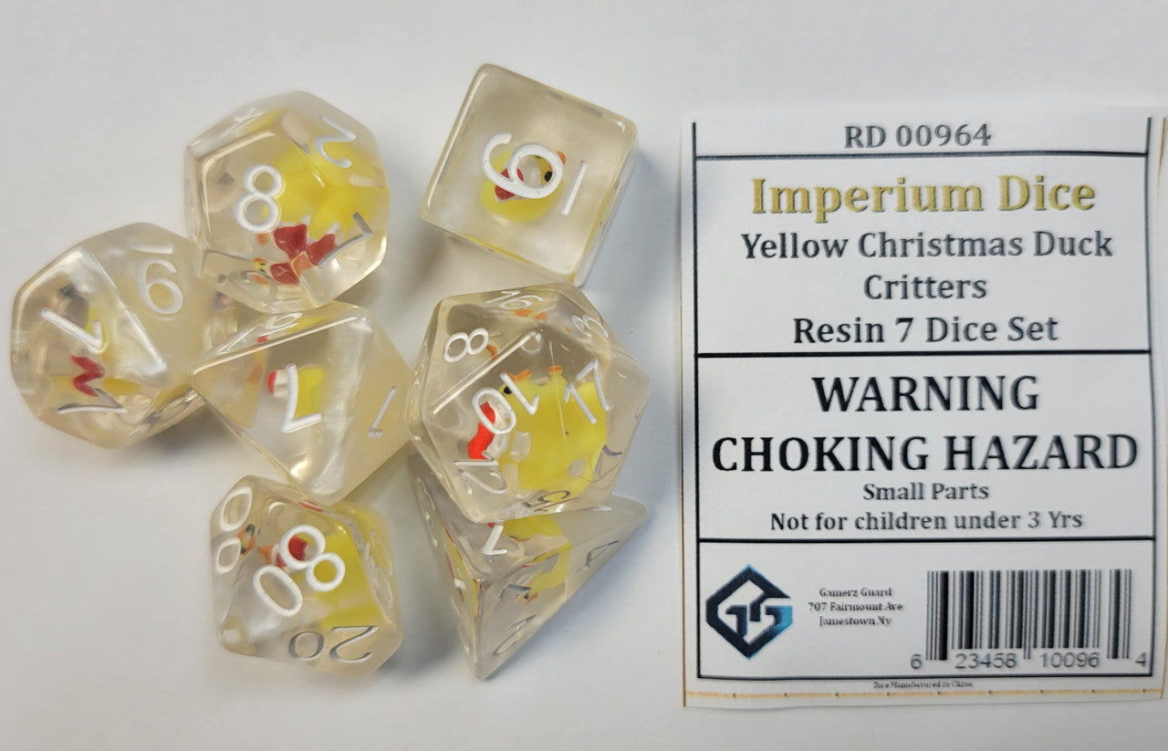 Gamerz Guard RD00964 Yellow Christmas Duck Critters Resin 7 Dice Set