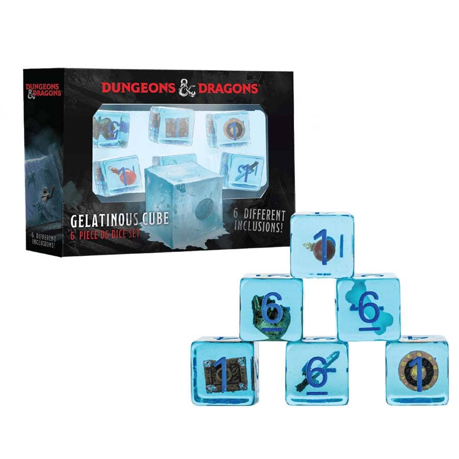Fanroll 10967 D&D Gelatinous Cube - D6 Inclusion Dice Set (6ct)