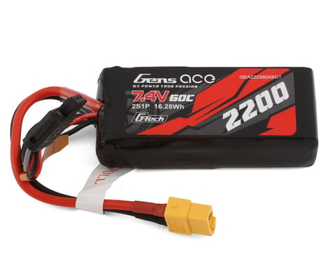 Gens Ace 22002S60X6 2s LiPo Battery 60C ( 7.4V/ 2200mAh)