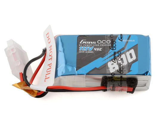 Gens Ace 8003S45JS 3S LiPo Battery 45C (11.1V/800mAh) w/JST Connector