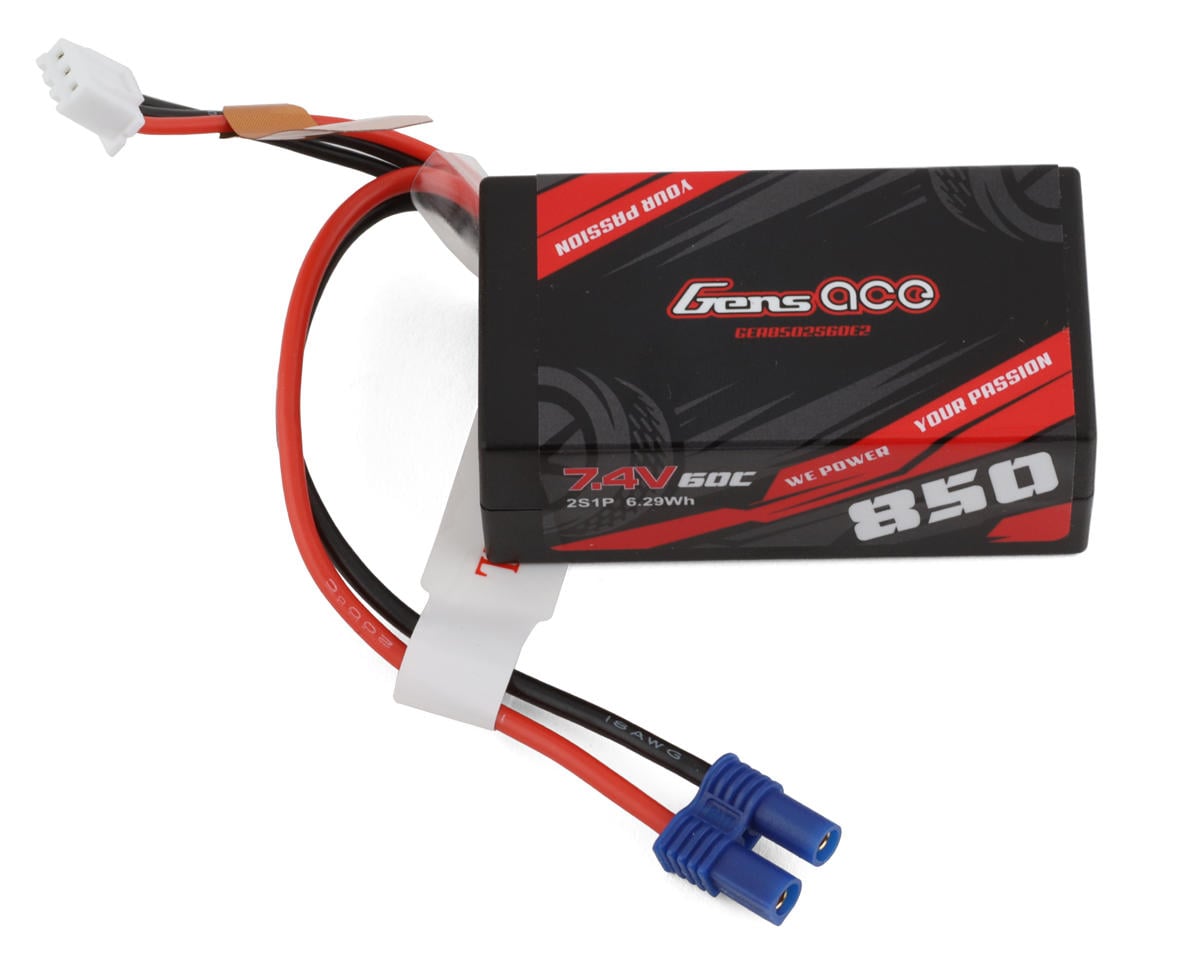 Gens Ace 8502S60E2 2S LiPo Battery 60C (7.4V/850mAh)