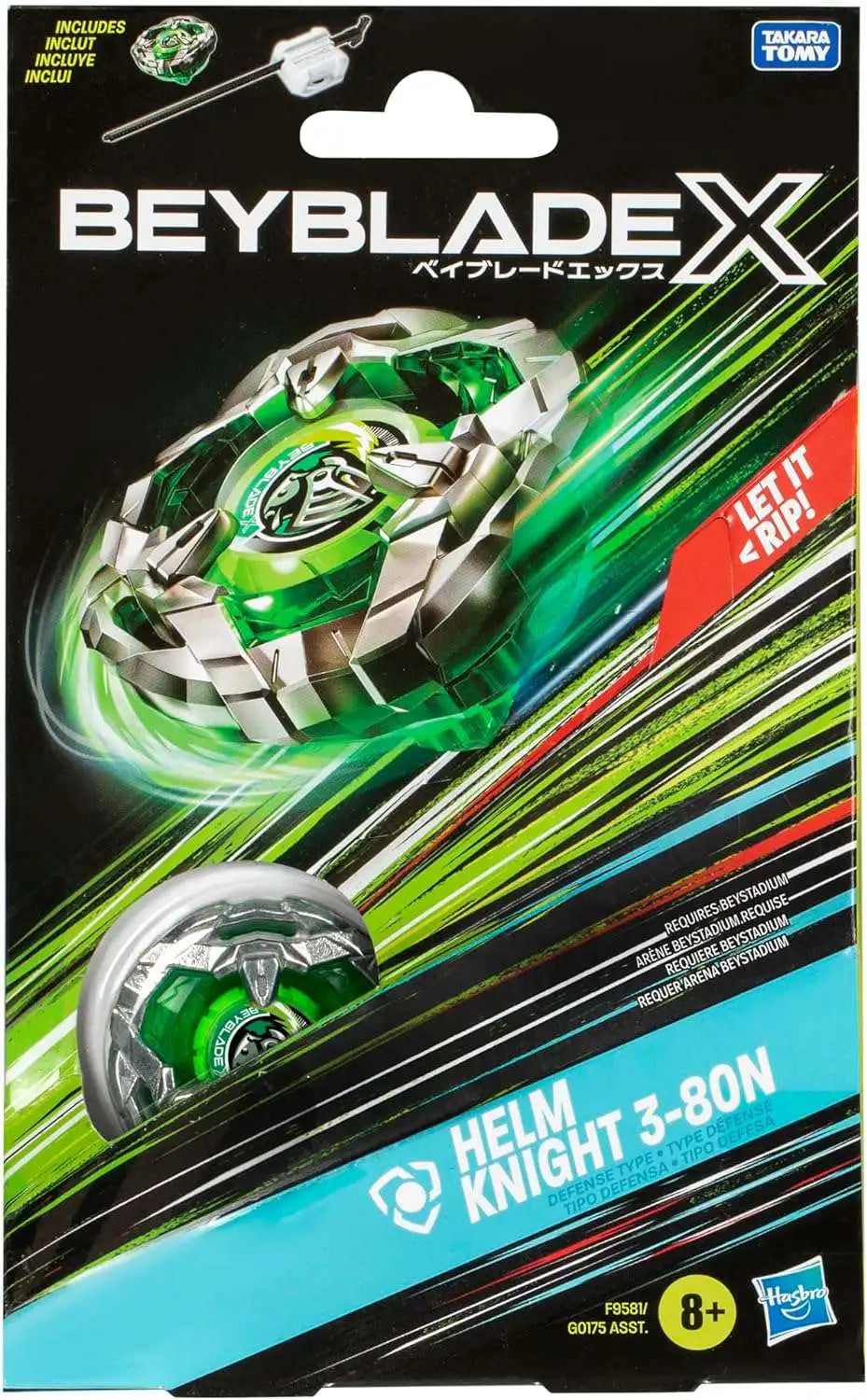 Hasbro G0175 F9581 Beyblade X Helm Knight 3-80N Starter Pack Set