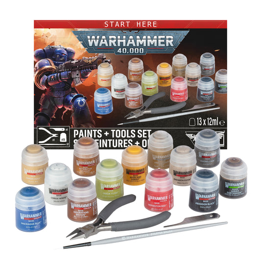 Games Workshop 60-12 Warhammer 40K: Paints + Tools Set