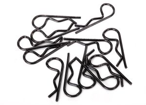 Traxxas 1834A Body clips, black (12) (standard size)