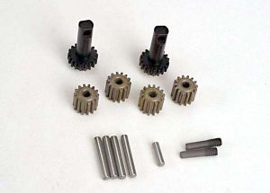 Traxxas 2382 Planet gears (4)/ planet shafts (4)/ sun gears (2)/sun gear alignment shaft (1) all hardened steel