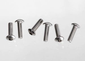 Traxxas 2577X Screws, 3x10 button-head machine (hex drive) (stainless steel) (6)