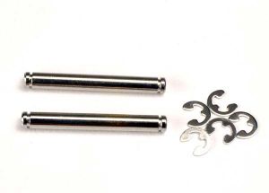 Traxxas 2636 Suspension pins, 26mm kingpins) (2)w/ E-clips (4)
