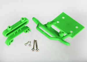 Traxxas 3621A Front Bumper & Mount (Green) (Monster Mutt/Maximum Destruction)