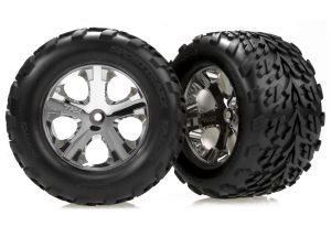 Traxxas 3668 Talon Rear Tires w/All-Star Wheels (2) (Chrome)