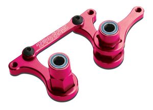 Traxxas 3743P Steering bellcranks, drag link (pink-anodized 6061-T6 aluminum)/ 5x8mm ball bearings (4)/ hardware (assembled)