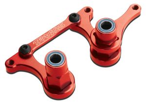 Traxxas 3743X Steering bellcranks, drag link (red-anodized 6061-T6 aluminum)/ 5x8mm ball bearings (4)/ hardware (assembled)