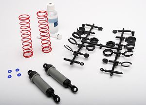 Traxxas 3762A Ultra Shocks ( grey) ( xx-long) (complete w/ spring pre-load spacers & springs) ( rear) (2)