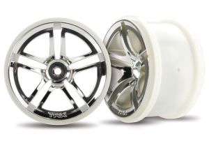 Traxxas 3774 Wheels, Jato® Twin-Spoke 2.8" (chrome) (electric rear) (2)