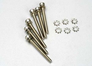 Traxxas 3963 Screws, 3x28mm cap-head machine (hex drive) (6)/ 3x6mm ELW (6)