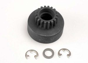 Traxxas 4118 Clutch bell, (18-tooth)/ 5x8x0.5mm fiber washer (2)/ 5mm E-clip (requires #4609 - ball bearings, 5x10x4mm (2))