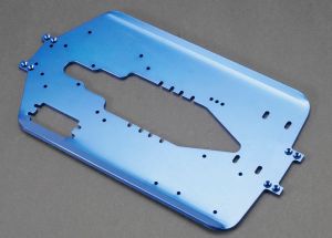 Traxxas 5122X Chassis, T-Maxx®, long wheelbase (extended 30mm) (6061-T6 aluminum, 4.0mm) (blue anodized)