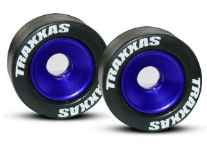 Traxxas 5186A Blue Aluminum Wheelie Bar Wheels & Hardware (2)