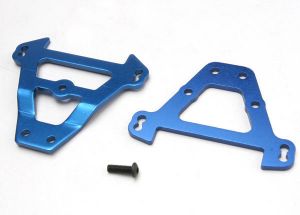 Traxxas 5323 Bulkhead tie bars, front & rear (blue-anodized aluminum)