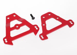 Traxxas 5323R Bulkhead tie bars, front & rear (red-anodized aluminum)