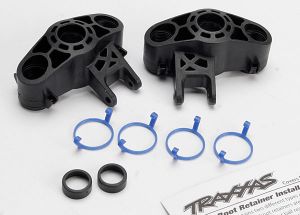 Traxxas 5334R Axle carriers, left & right (1 each) (use with larger 6x13mm ball bearings)/ bearing adapters (for 6x12mm ball bearings) (2)/ dust boot retainers (4)